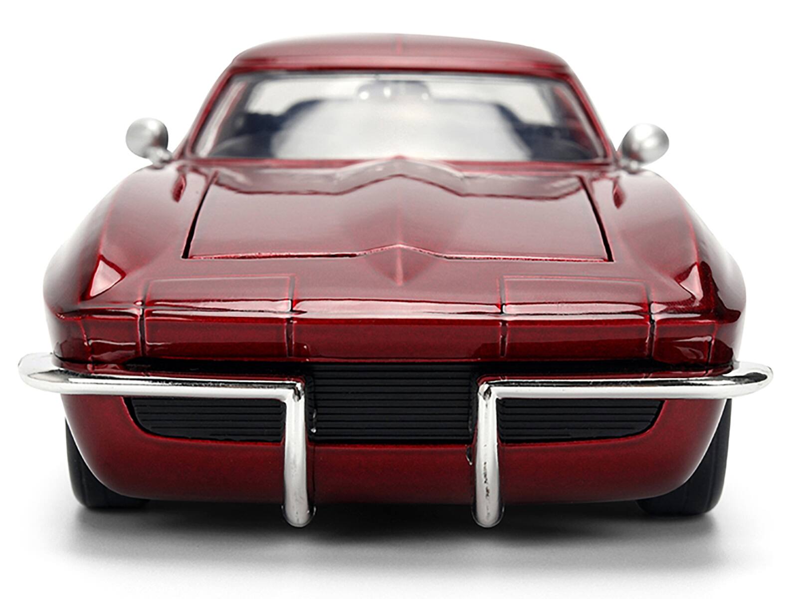 Alt View 5. Jada - 1963 Chevrolet Corvette Stingray "Chevy Racing" Red Metallic and Gray "Bigtime Muscle" Series 1/24 Model Car by Jada.
