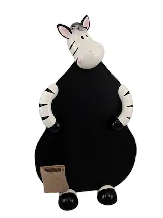 Front. Zeckos - Comical Zebra Chalkboard Menu Board Wild Animals - Black.