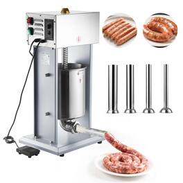 VEVOR - Electric Sausage Stuffer, 22 LBS / 10 L Vertical Meat Filler with Stepless Speed Adjustment, Stainless Steel Sausage - Silver