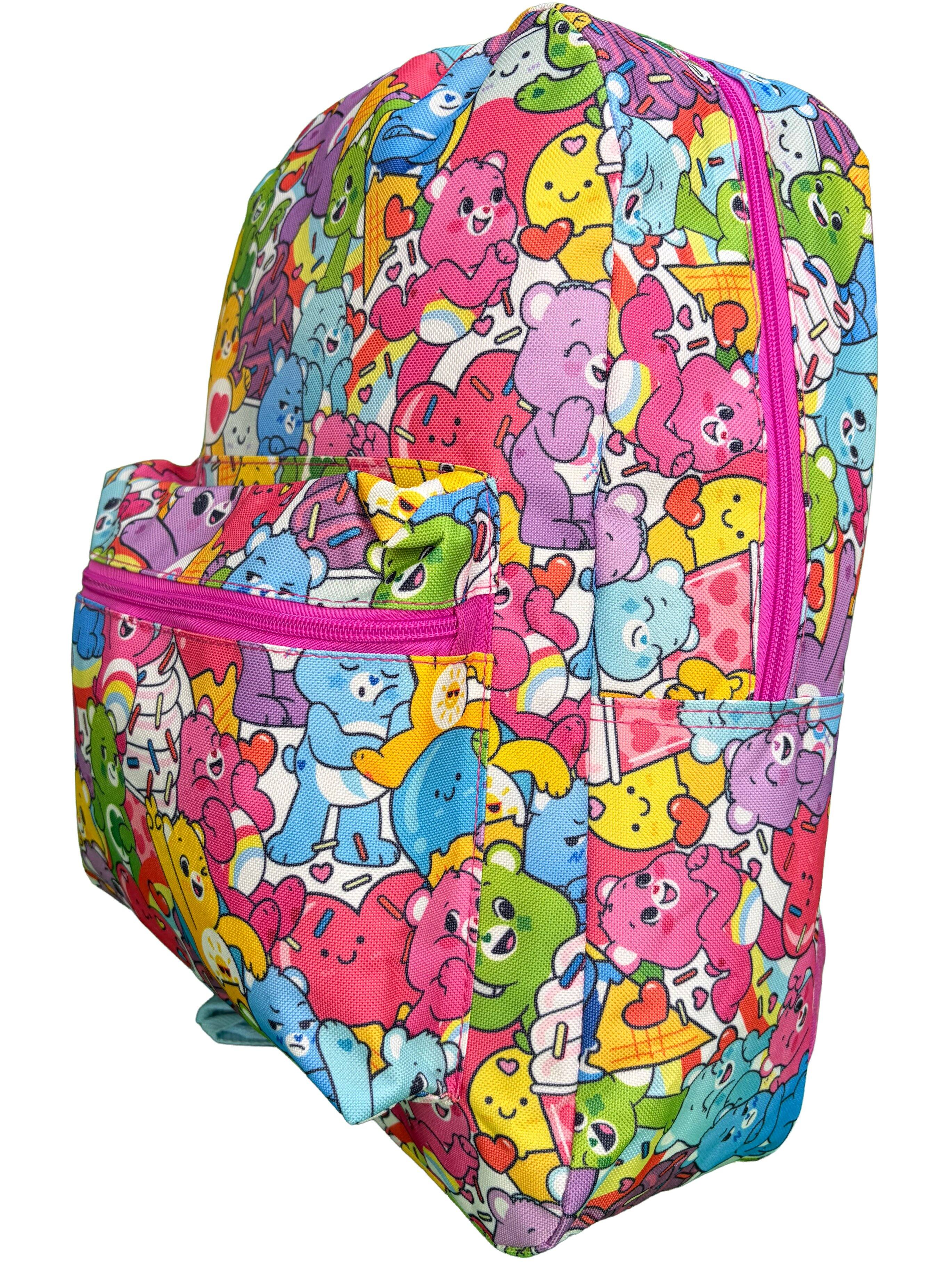 Alt View 3. Care Bears - Care Bears All Over Print Nylon Kids School Backpack 16", Colorful and Fun for Girls - Multicolored.
