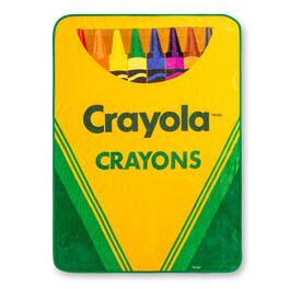 Silver Buffalo - Crayola Crayon Box Retro Fleece Throw Blanket | 45 x 60 Inches - Yellow