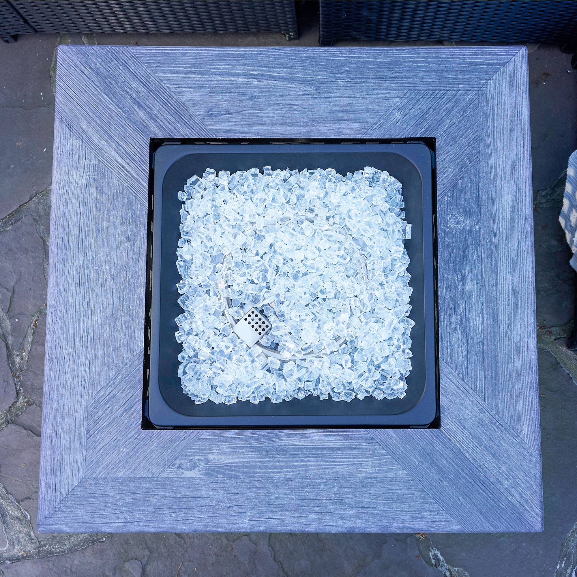 Alt View 7. Endless Summer - Endless Summer Lindsey 30 Inch Square Outdoor UV Printed LP Gas Fire Pit Table - Black.