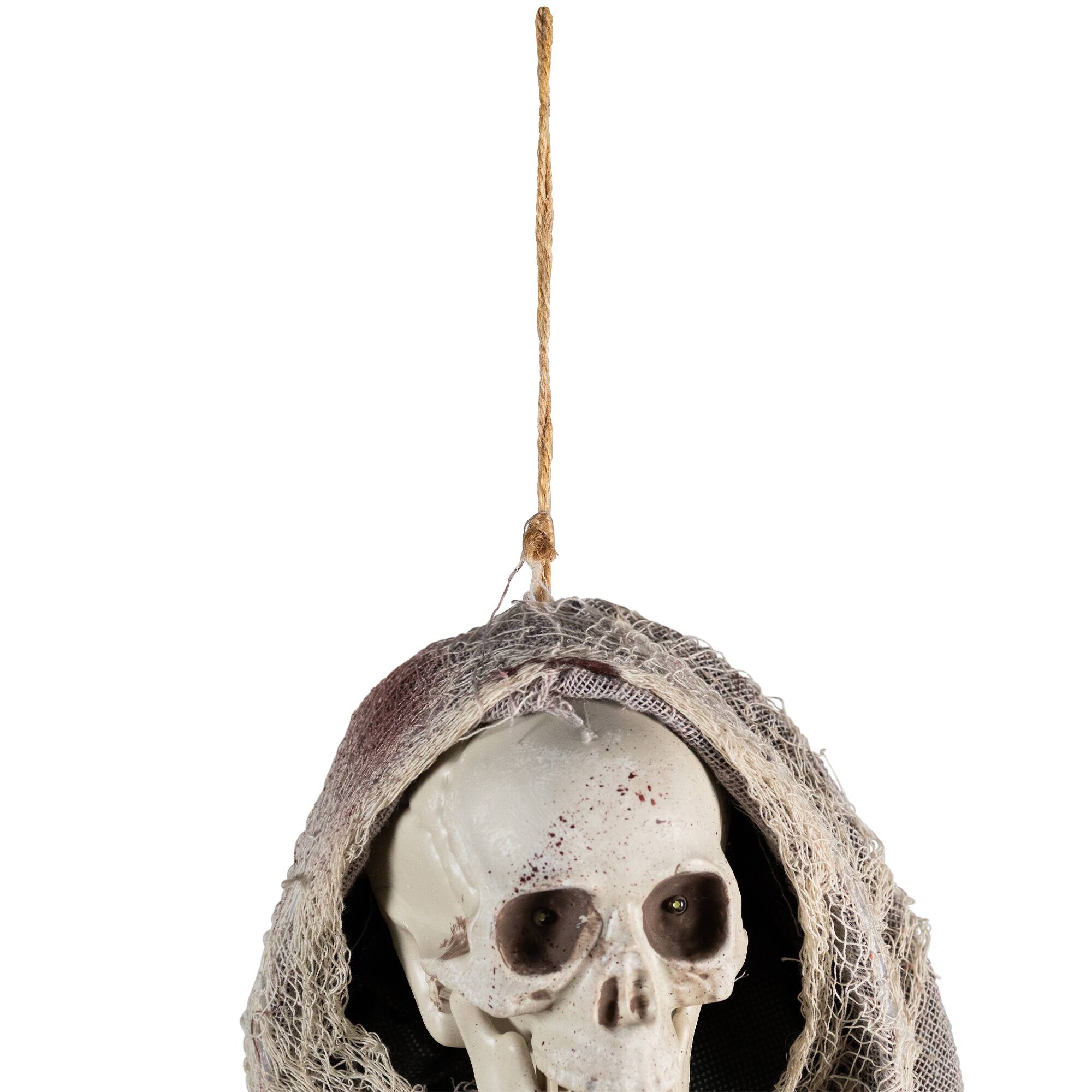 Alt View 5. Northlight - Lighted Touch Activated Hanging Death Reaper Halloween Decoration - 36" - Gray.