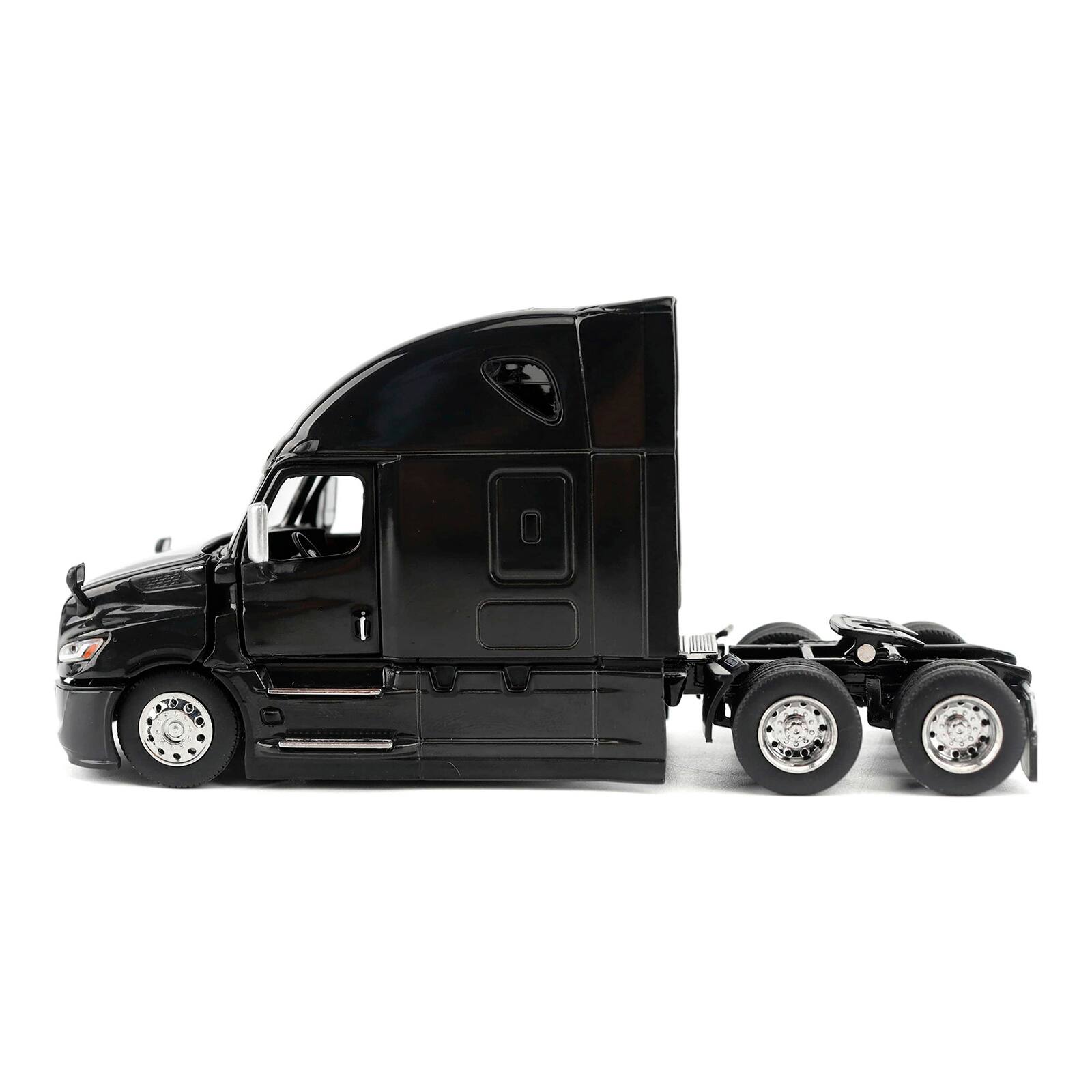 Alt View 1. Diecast Masters - 2025 Freightliner Cascadia Gen-5 Sleeper Cab Truck Tractor Night-Shift Black 1/64 Die Cast Model by Diecast Masters.