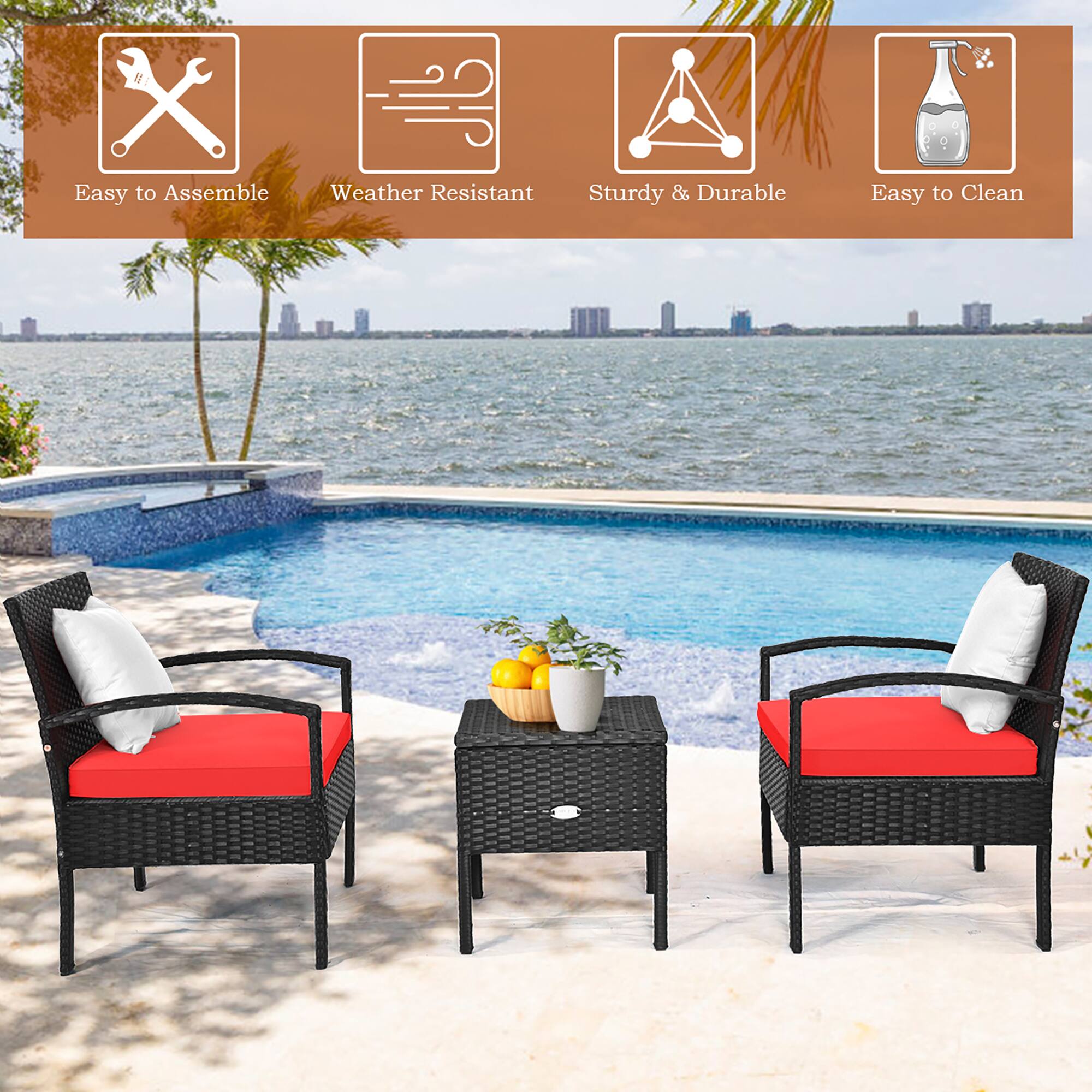 Easy to Assemble, Weather Resistant, Sturdy & Durable, Easy to Clean