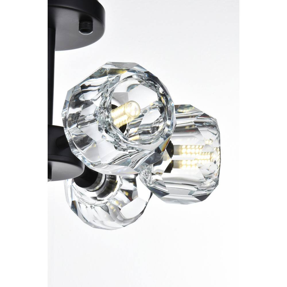 Alt View 2. Elegant Lighting - Eren 14 inch Flush Mount in Black - Black.