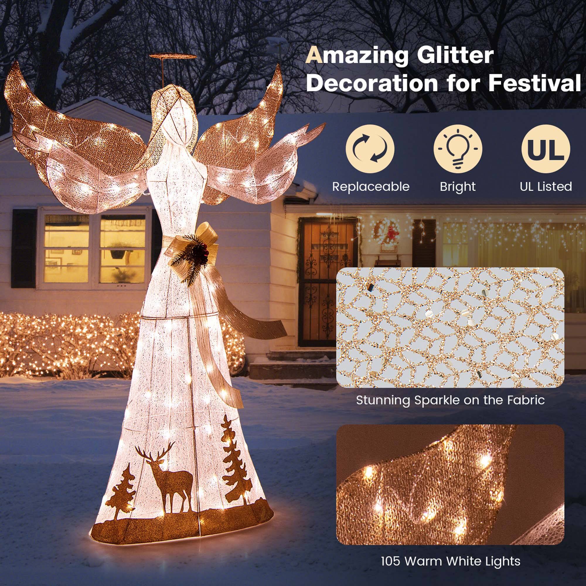 Amazing Glitter Decoration for Festival UL Replaceable Bright UL Listed Stunning Sparkle on the Fabric 105 Warm White Lights