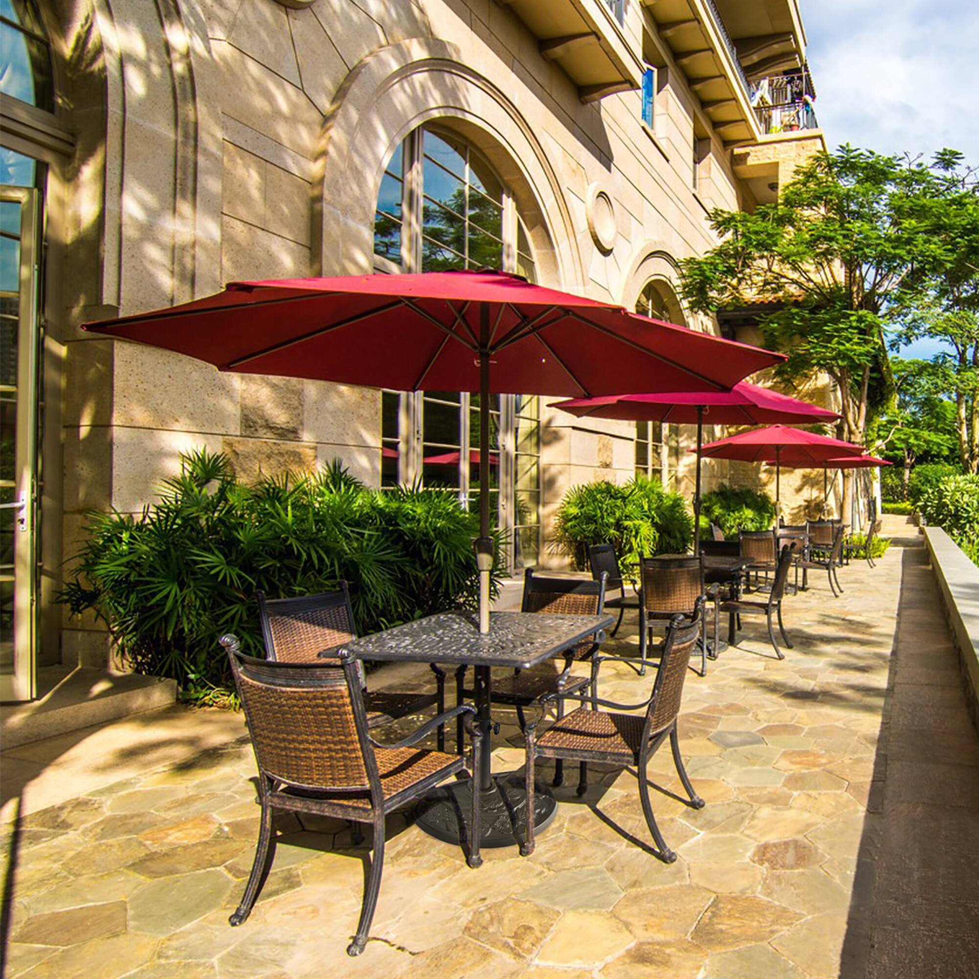 Alt View 1. Costway - Costway 20" Outdoor Patio Half Round Umbrella Base Stand Resin Deck Table Sun Shade - Black.