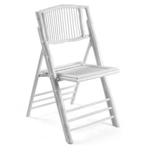 Winado - 34in 1PC Portable Bamboo Folding Chair, Comfortable Seat Dining Chair for Indoor Outdoor Patio Wedding Party Events - White