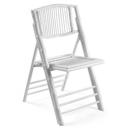Winado - 34in 1PC Portable Bamboo Folding Chair, Comfortable Seat Dining Chair for Indoor Outdoor Patio Wedding Party Events - White