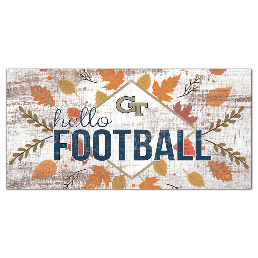 Georgia Tech Graphics Fan Creations Georgia Tech Yellow Jackets 6'' x 12'' Hello Football ...