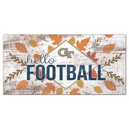 Fan Creations - Georgia Tech Yellow Jackets 6'' x 12'' Hello Football Wall Art - White