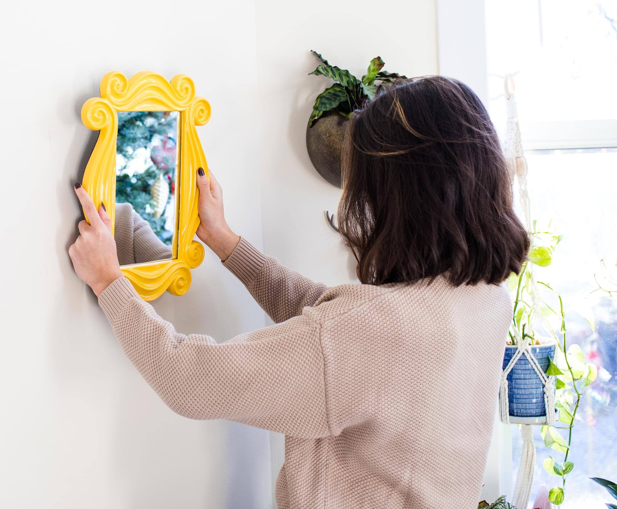 Alt View 2. Ukonic - Friends TV Show Yellow Peephole Frame Door Mirror Replica | 15 x 11 Inches - Yellow.