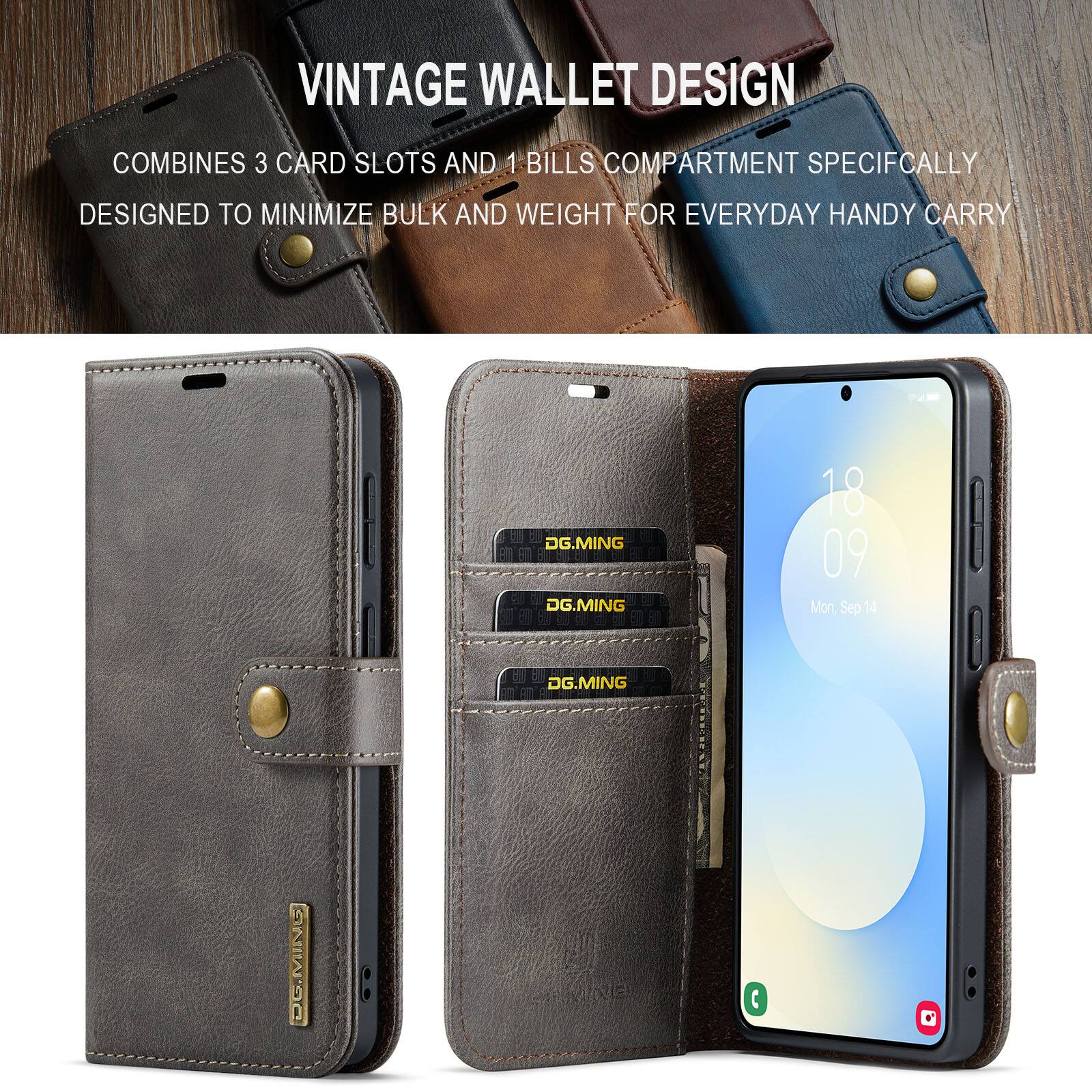 VINTAGE WALLET DESIGN

COMBINES 3 CARD SLOTS AND 1 BILLS COMPARTMENT SPECIFICALLY DESIGNED TO MINIMIZE BULK AND WEIGHT FOR EVERYDAY HANDY CARRY
