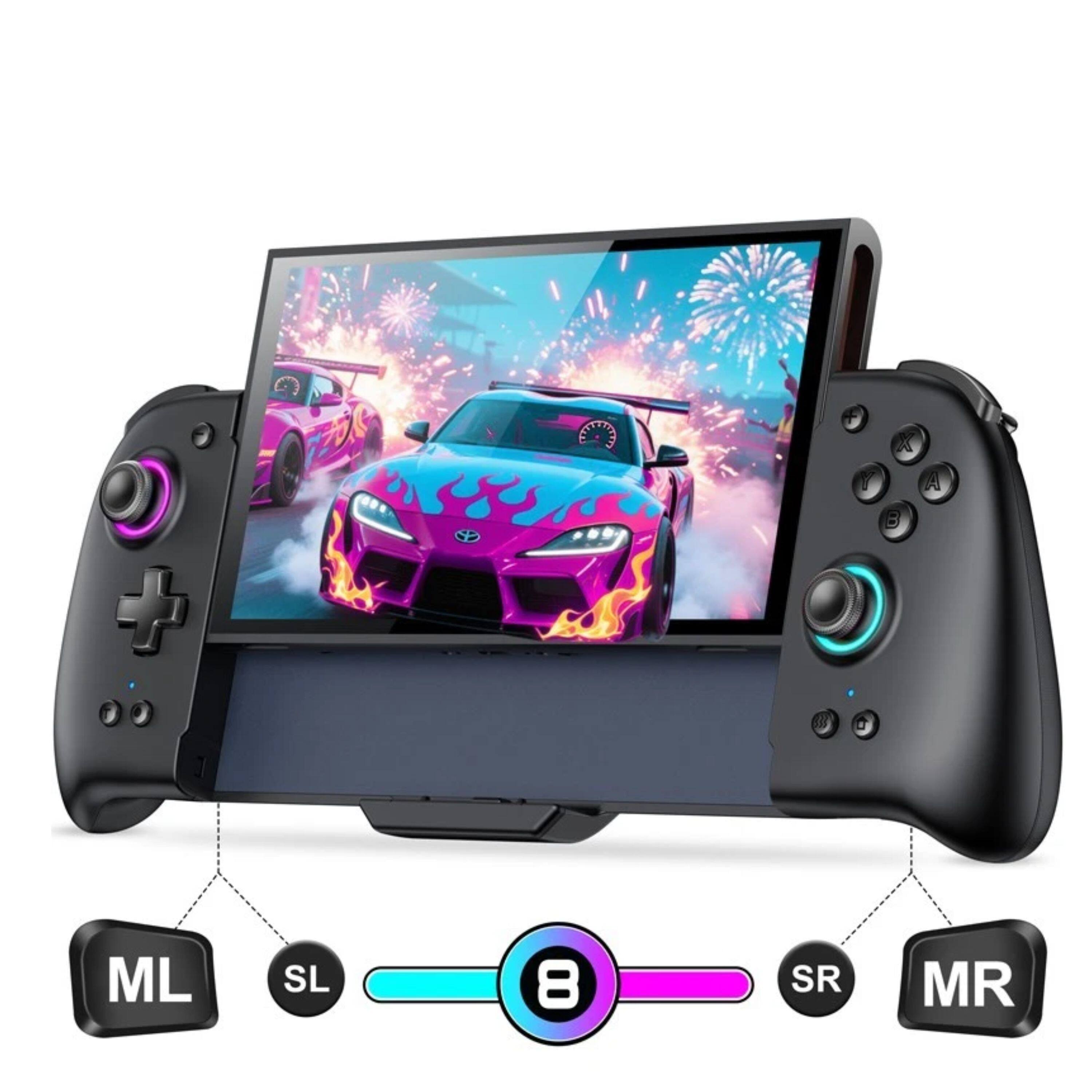 Angle. Kitcheniva - Wireless Controller Handheld Gaming Gamepad For Nintendo Switch 2 - Black.