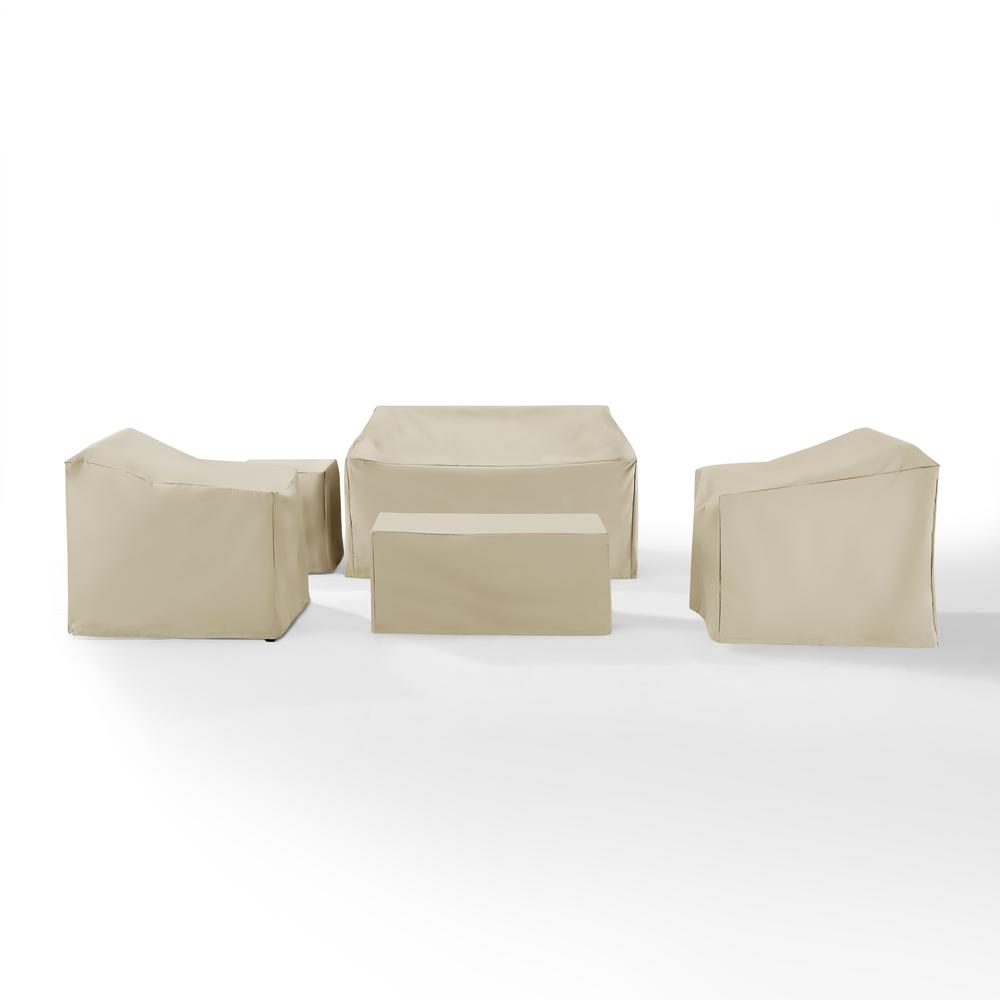 Left. Crosley Furniture - 5Pc Outdoor Furniture Cover Set - Tan.