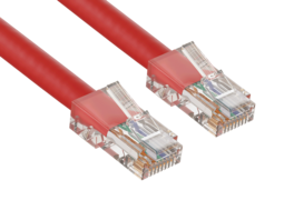 Cable Leader - Cat 6 Ethernet Cable, Non-Booted 24 AWG RJ45 Patch, Gigabit for Patch Panel, Switch, Server Rack, Router - Red