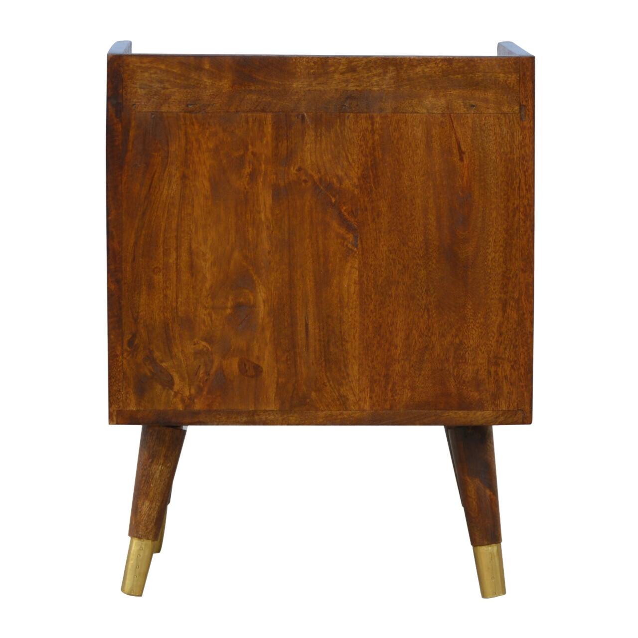 Alt View 5. Artisan Furniture - Artisan Furniture Solid Wood Manila Gold One Drawer Nightstand - Chestnut.