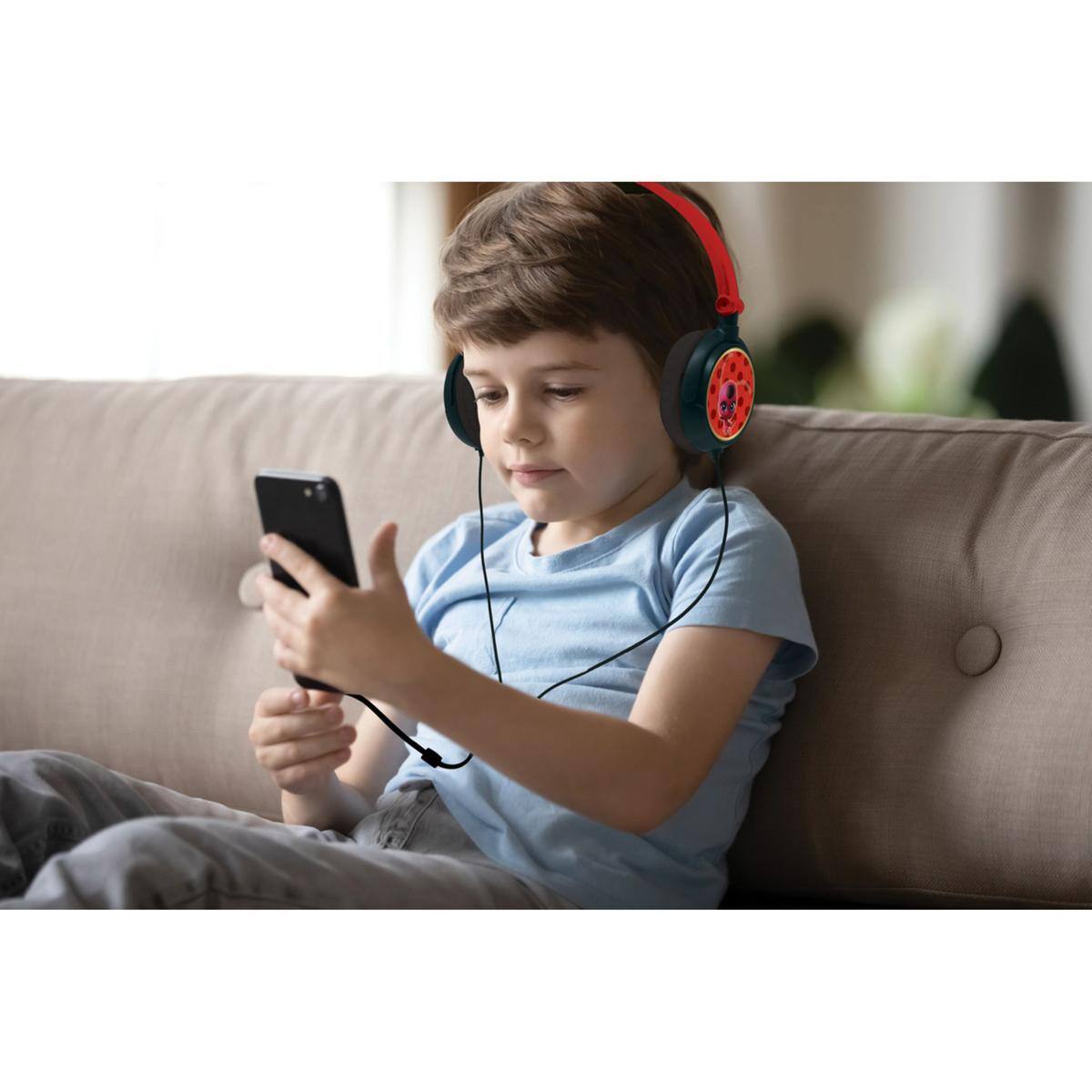 Alt View 5. Lexibook - Miraculous Stereo Wired Foldable Headphone with safe volume limitation.