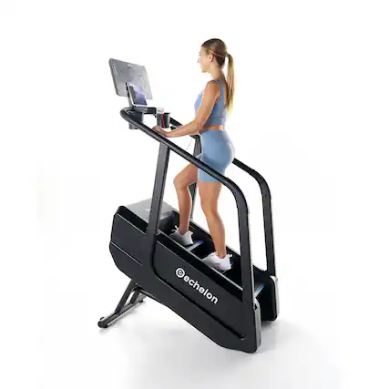 Front. Echelon - Summit Stair Stepper Machine with Adjustable Step Rate & Wireless Charging - Black.
