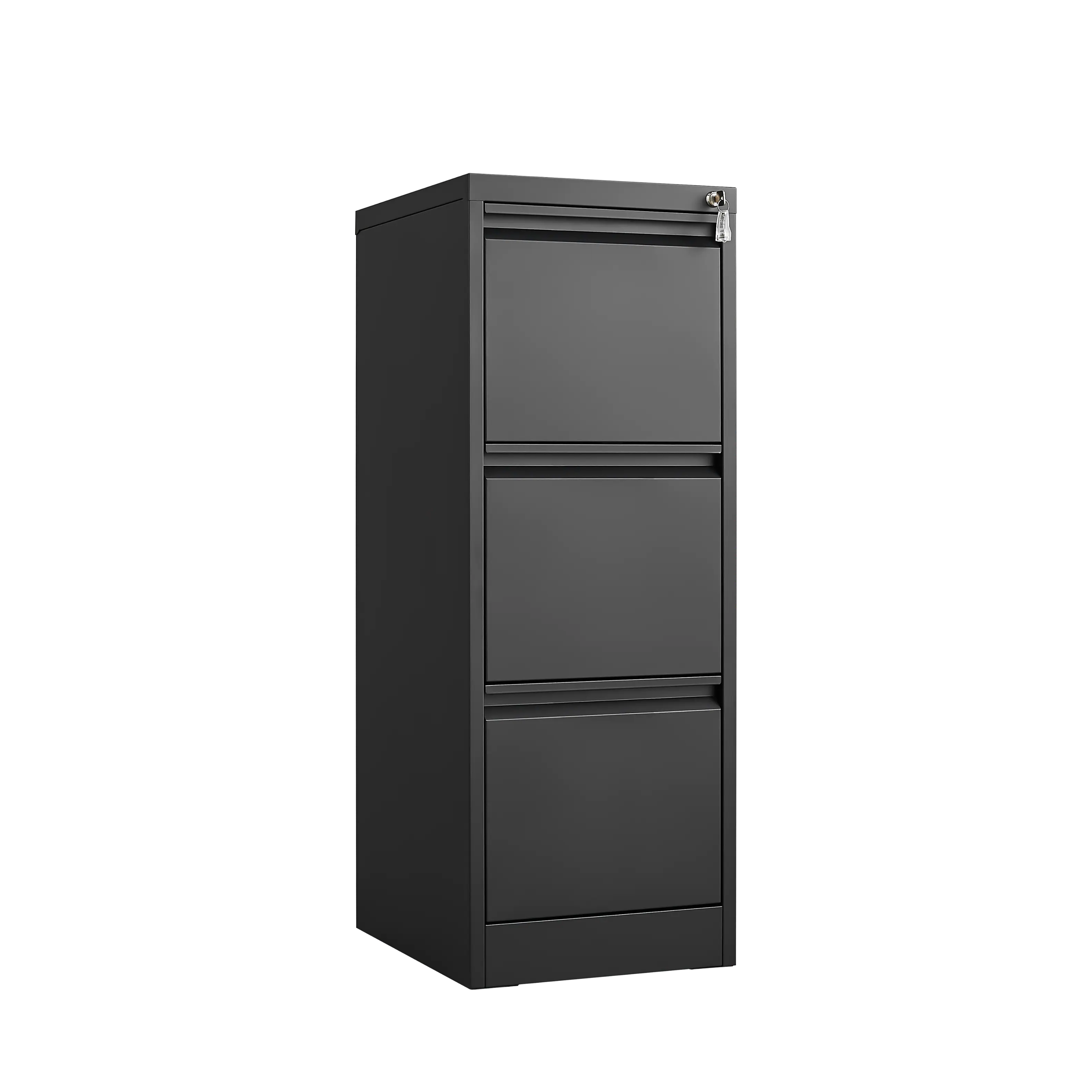 Back. GOODSILO - 3 Drawer File Cabinet with Lock - Vertical Metal Filing Cabinet for Home Office - Fits Letter/A4/Legal Size - Black.