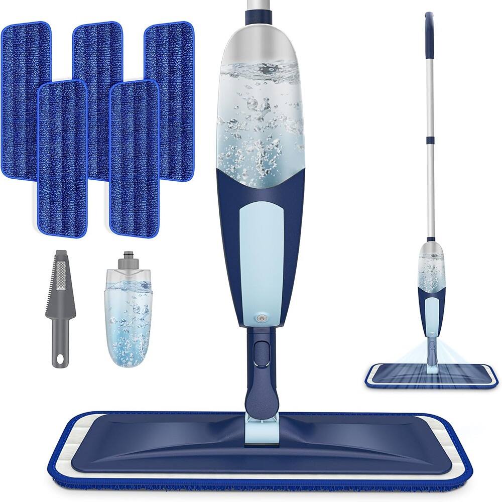 Schertz - Spray Mop with 5 Reusable Pads, Microfiber, for Hardwood & Tile Floors