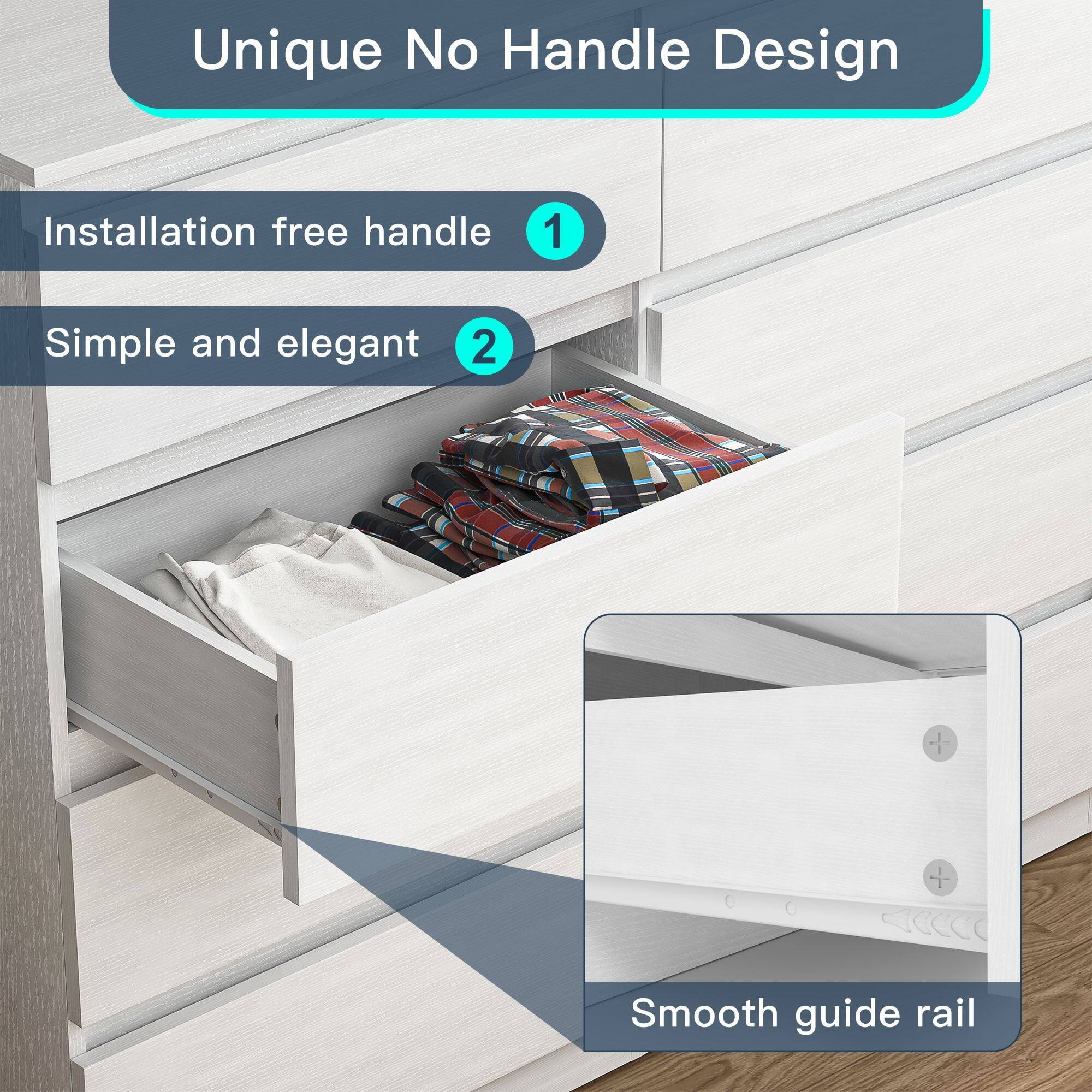 Unique No Handle Design

1. Installation free handle
2. Simple and elegant

Smooth guide rail
