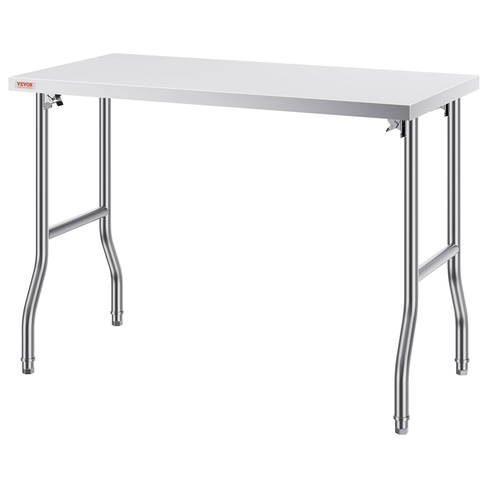 Alt View 5. VEVOR - Folding Commercial Prep Table, 48 x 24 Inch Commercial Worktable Workstation, Heavy-duty Stainless Steel Folding - Sliver.