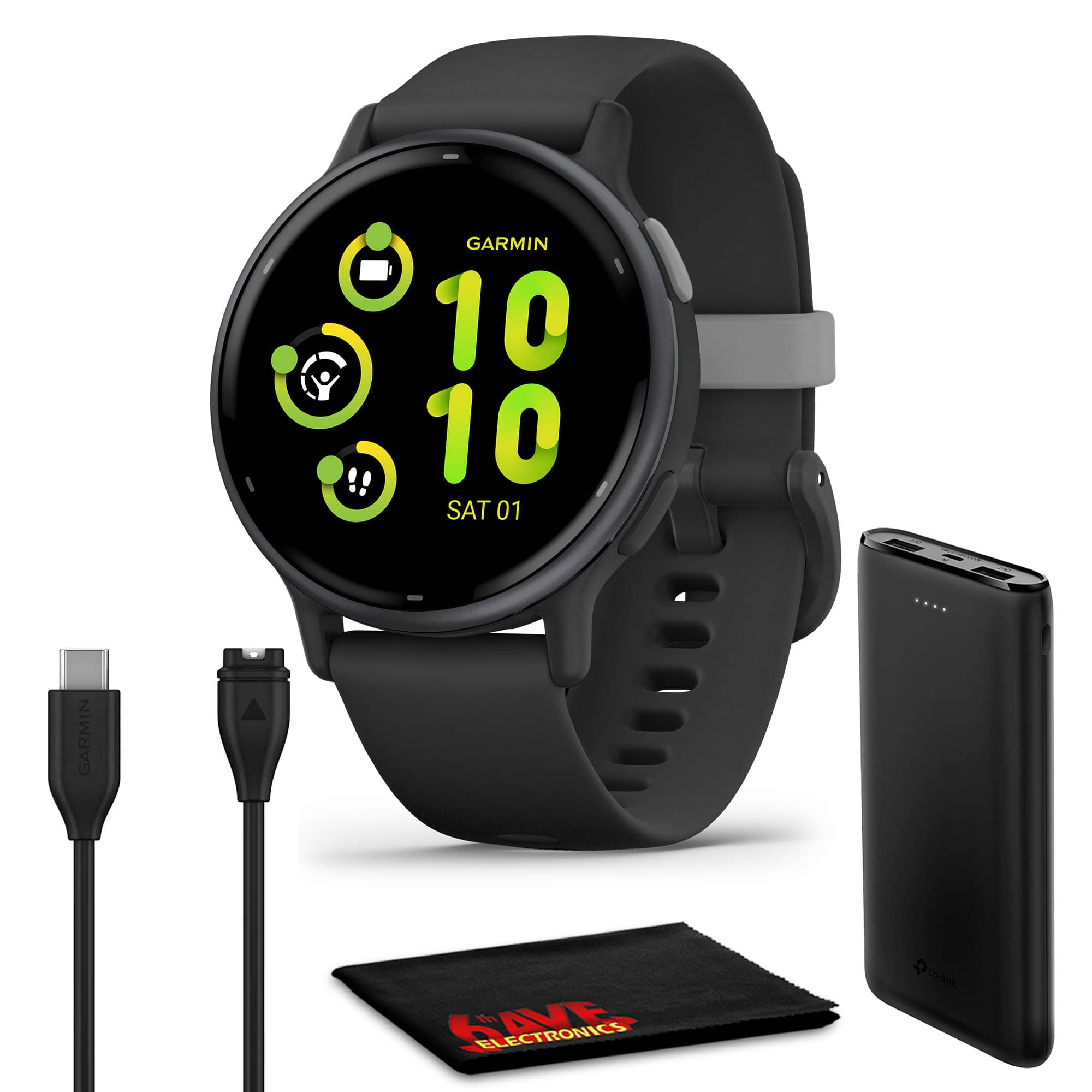 Garmin - Vivoactive 5 Fitness Tracker Smart Watch For Men & Women - Black Case - Black - (2024)