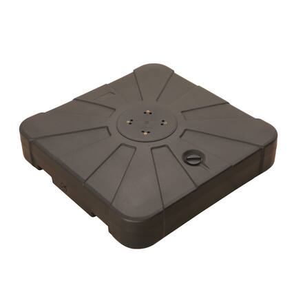 Front. Mondawe - 33" Heavy-Duty Offset Umbrella Base – Holds 308 lbs, Water/Sand-Filled Stand - Coffee.
