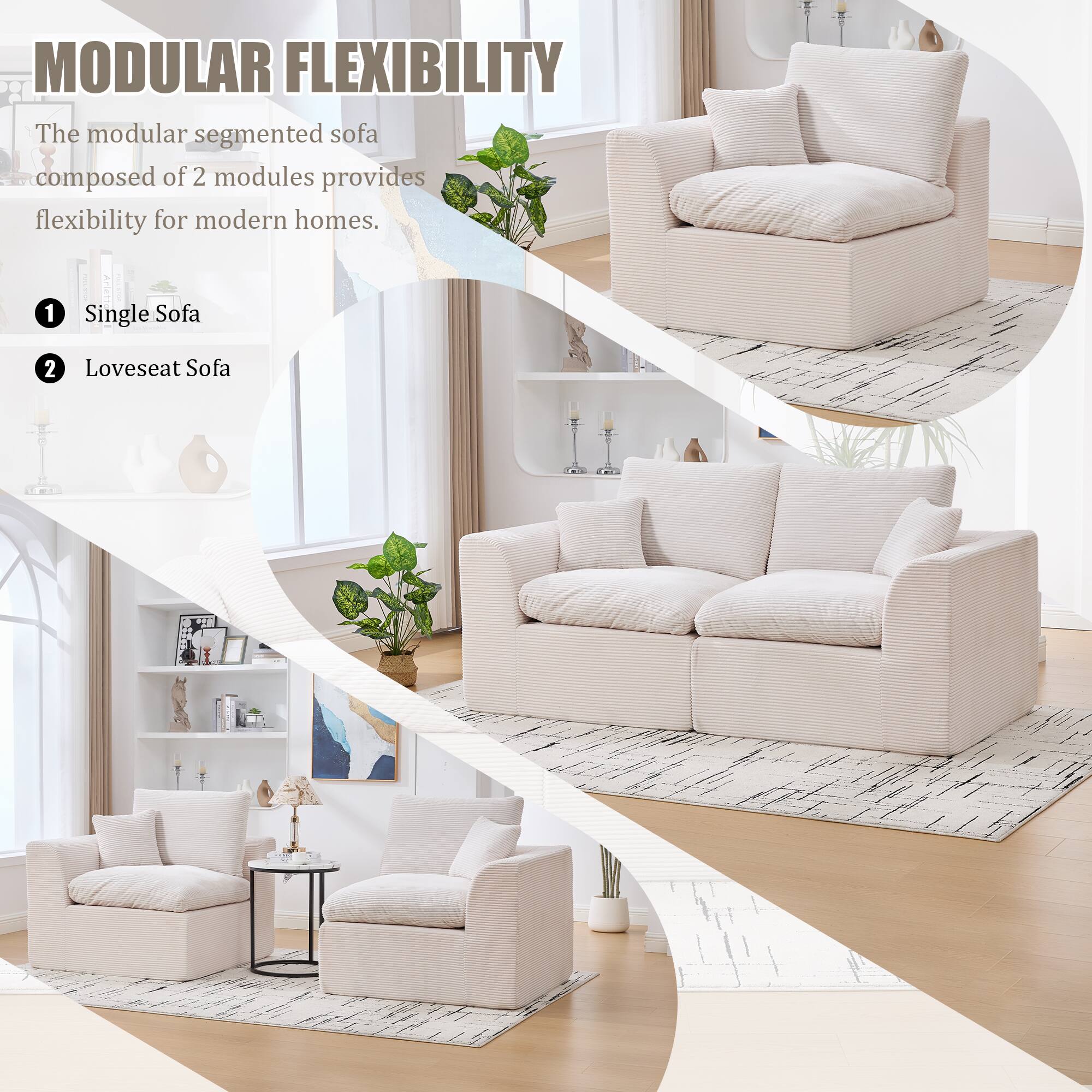 Roomtec UNITED WE WIN Modular Sectional Sofa Cloud CouchComfy Cloud ...
