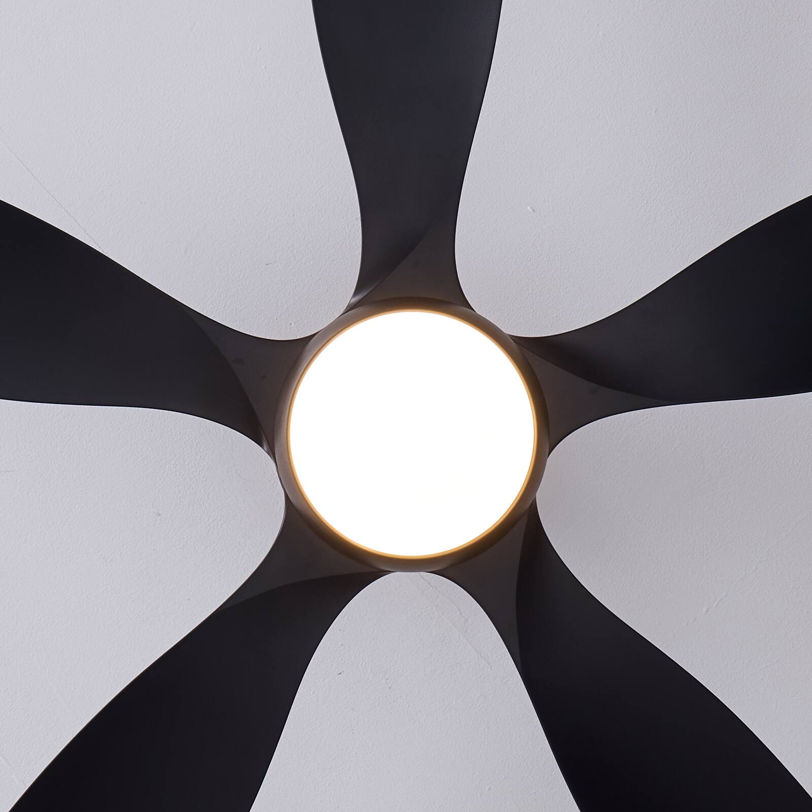 Alt View 8. Siljoy - 52 Inch 5 Blade Matte Black Modern Ceiling Fan with Dimmable LED Light Remote and App Control for Bedroom Living Room - Matte Black.