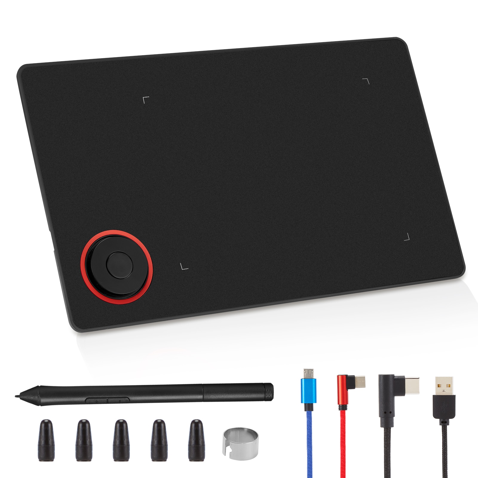 IMAGE - Portable Graphics Drawing Tablet with 8192 Levels Battery-Free Pen - Black
