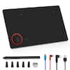 Front. IMAGE - Portable Graphics Drawing Tablet with 8192 Levels Battery-Free Pen - Black.