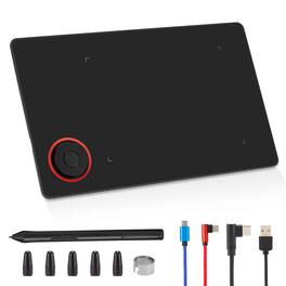 IMAGE - Portable Graphics Drawing Tablet with 8192 Levels Battery-Free Pen - Black