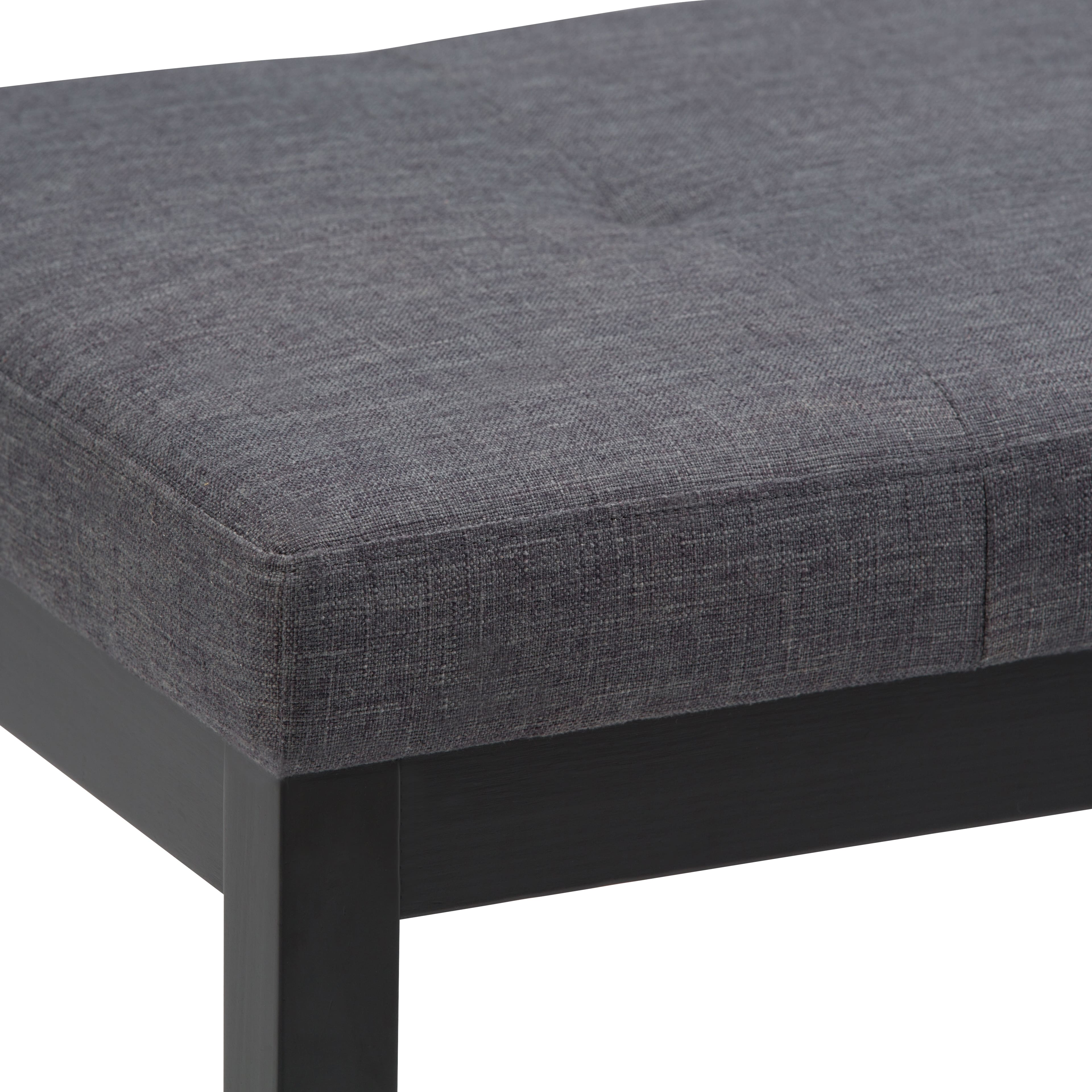 Alt View 14. Simpli Home - Lacey 43 inch Wide Contemporary Rectangle Tufted Ottoman Bench - Slate Gray.