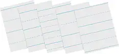Front. Pacon - Skip-A-Line Newsprint, 11" x 8.5", Ruled, 500 Sheets/Ream - White.