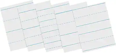 Front. Pacon - Skip-A-Line Newsprint, 11" x 8.5", Ruled, 500 Sheets/Ream - White.