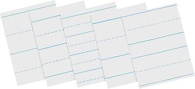 Front. Pacon - Pacon Skip-A-Line Newsprint, 11" x 8.5", Ruled, 500 Sheets/Ream - White.