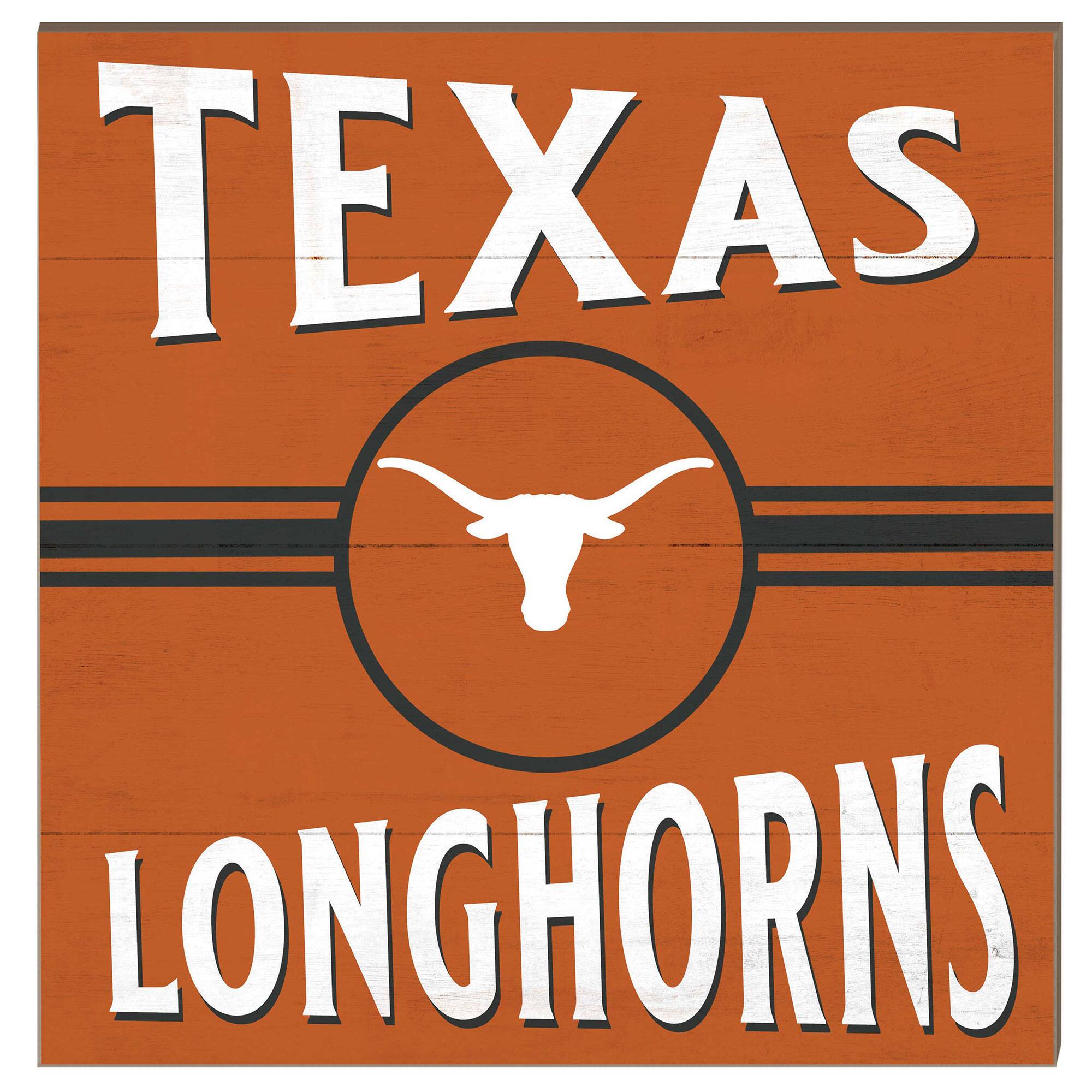 Texas Longhorns 10'' x 10'' Retro Team Sign