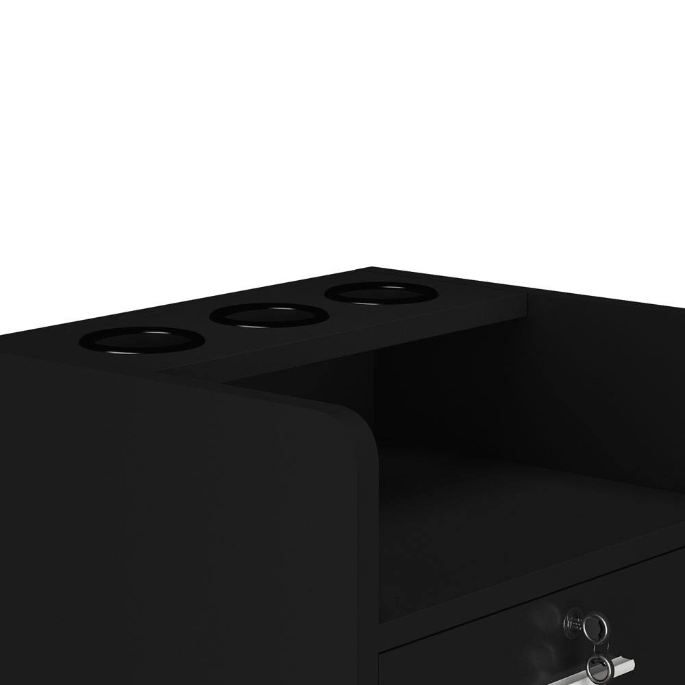 Alt View 7. Winado - Mobile Salon Station Rolling Drawer Cabinet Trolley with Pullout Drawers & Bottom Space & Hair Dryer Holders for Barber - Black.