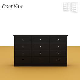 Famapy - 12 - Drawer Dresser: Anti - Tip Design, Unique - Styled Storage for Multi - Scenes - Black