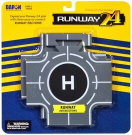 Runway Intersections 2 Piece Set for Diecast Models by Runway24 - Gray