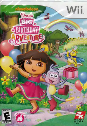 Nickelodeon
Dora's Big Birthday Adventure
Wii
Everyone
E
Content Rated by ESRB
Kid Tested
2K Play - E (Everyone)
