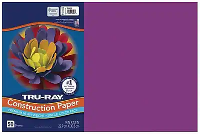 TRU-RAY
Construction Paper
PREMIUM HEAVYWEIGHT SINGLE COLOR PACK
9" X 12"
50 Sheets
22.9 cm X 30.5 cm
#1 Art Supplies Retailer