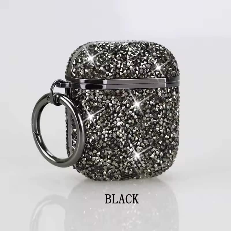 Front. Entronix - Entronix Luxury Rhinestone Case for AirPods Pro 1st and 2nd Generation - Gray.