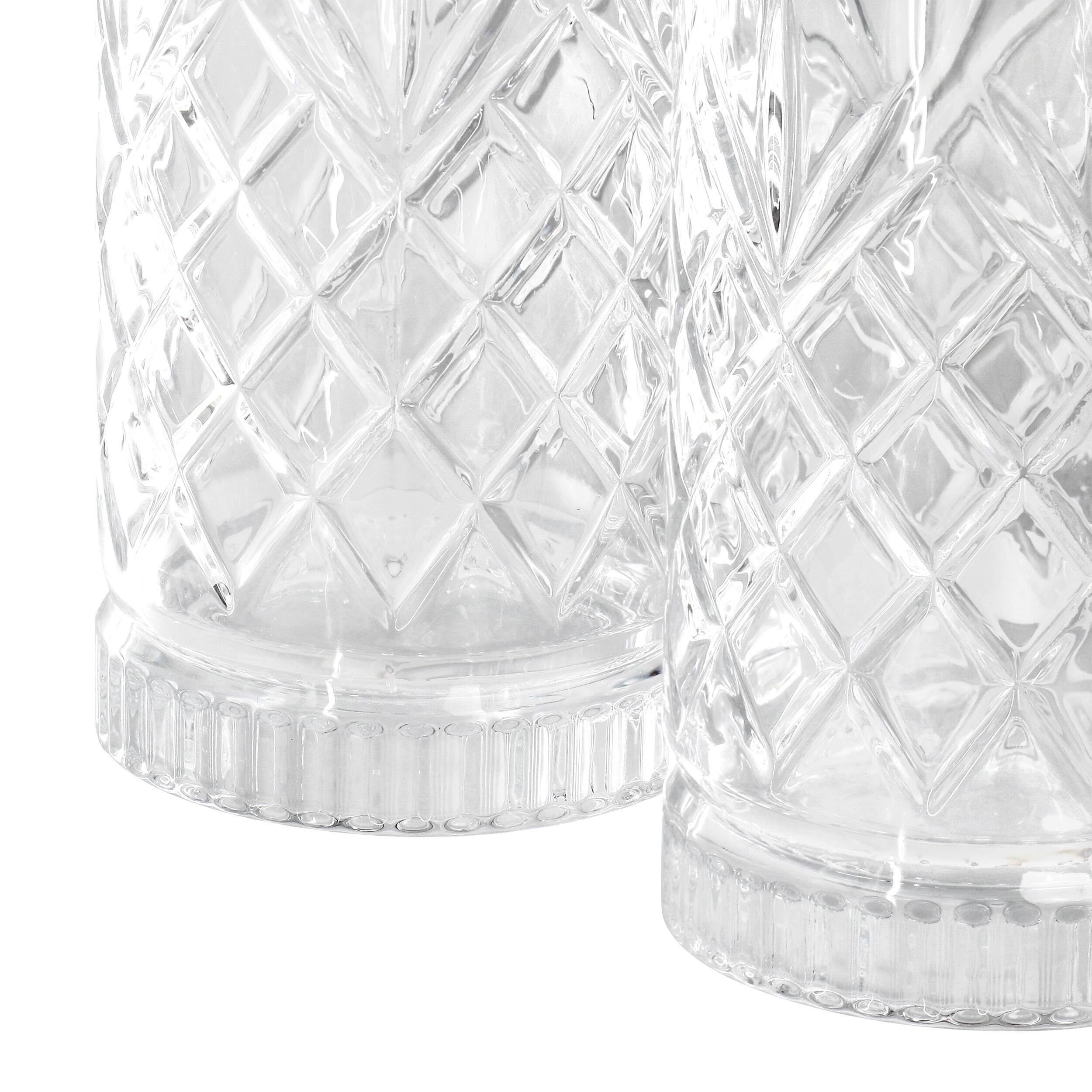 Alt View 3. Gibson - Gibson Home 4 Piece 16 Ounce Diamond Embossed Glass Tumbler Set - Clear.
