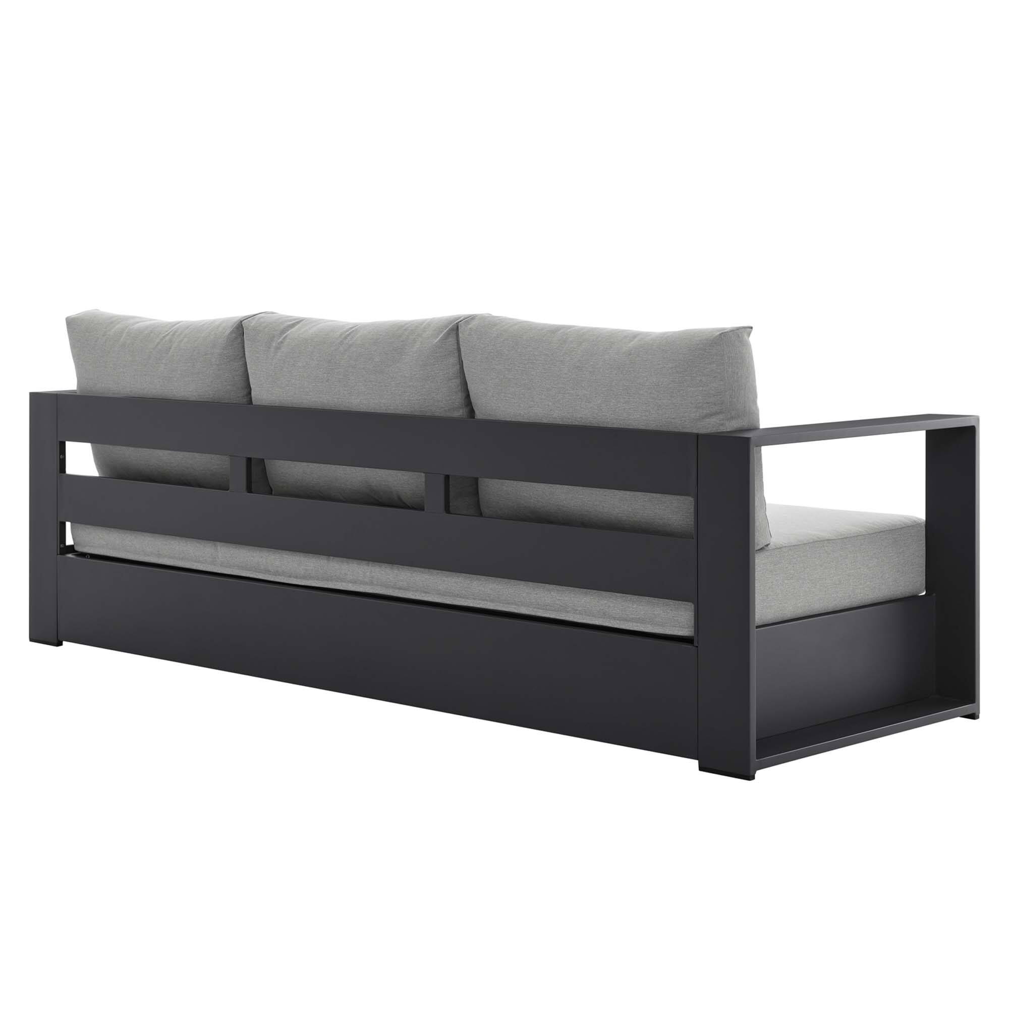 Alt View 6. Modway - Tahoe 3-Piece Outdoor Patio - Powder-Coated Aluminum Set - Gray Gray.