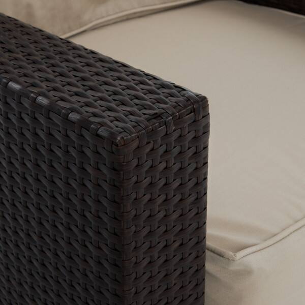 Alt View 1. Serta - Serta Laguna Outdoor Armchair, Brown Wicker with Beige Cushions - Beige.