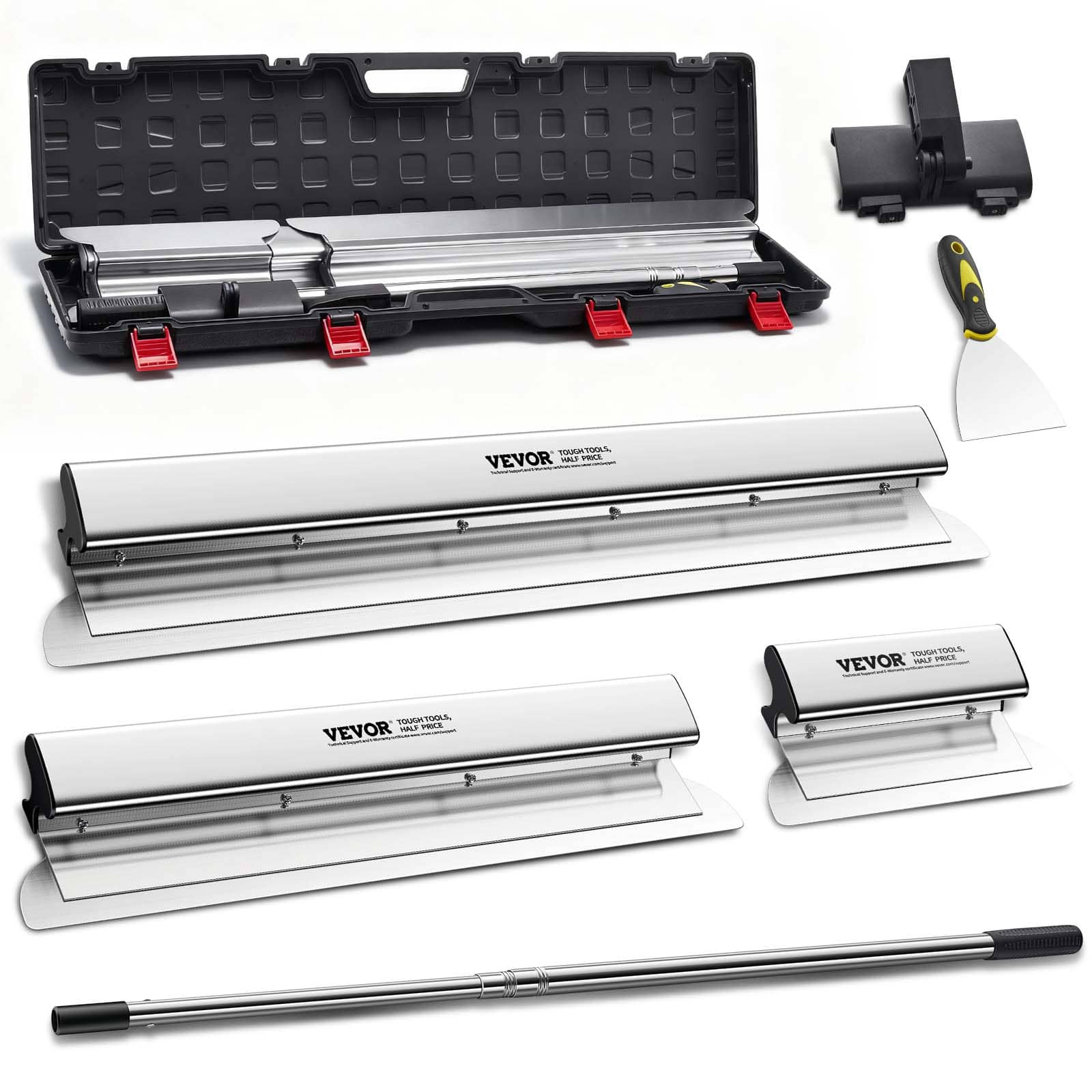 "VEVOR - Skimming Blade Set,10\""+24\""+32\"" Blades + 35\""-78\"" Extension Handle，European Stainless Steel Construction Knife - Silver" price history on PriceWatchPro